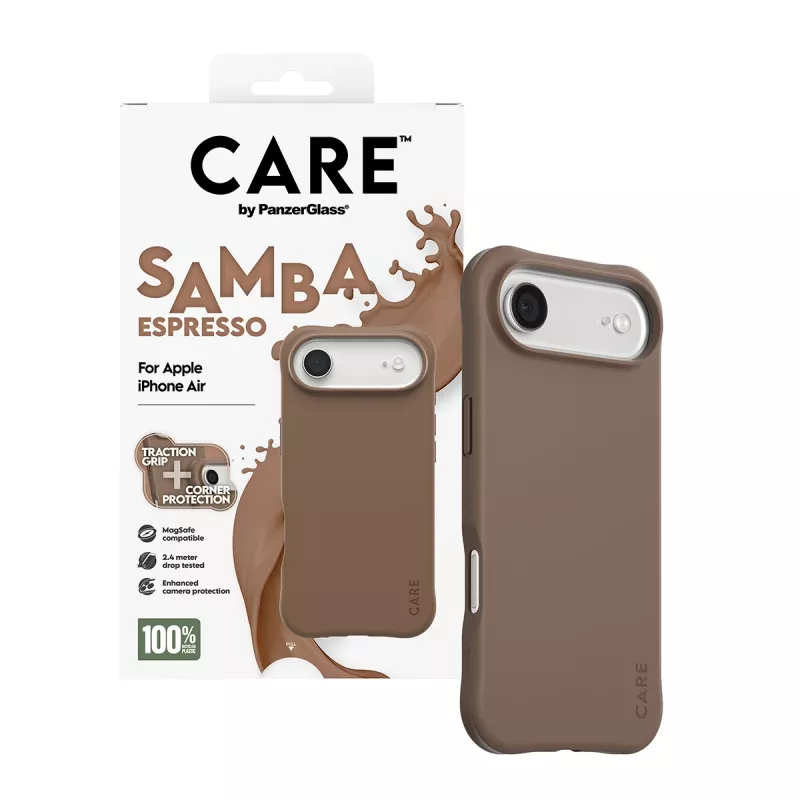 Cover PanzerGlass CARE by Fashionable Case Samba Espresso mit MagSafe iPhone 17 Air