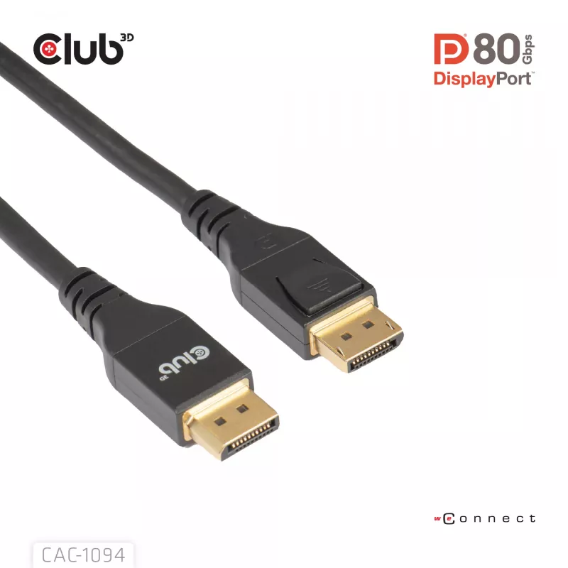 CLUB3D DisplayPort™ 2.1 VESA DP80 zertifiziertes Kabel 8K240Hz 2 m