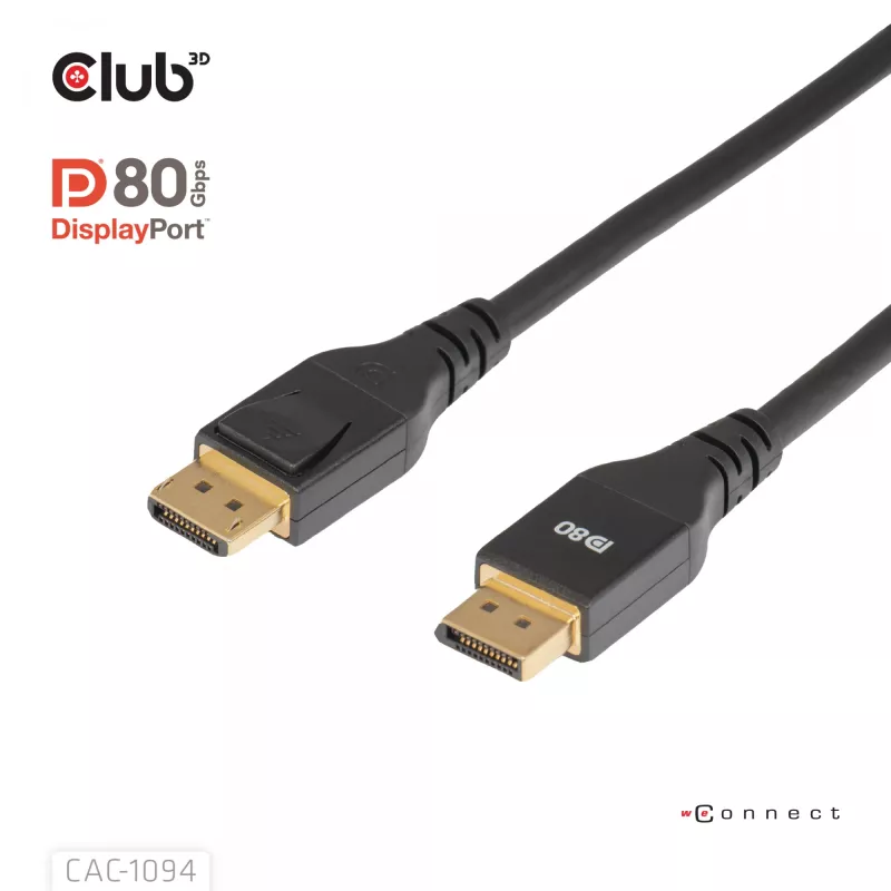 CLUB3D DisplayPort™ 2.1 VESA DP80 zertifiziertes Kabel 8K240Hz 2 m