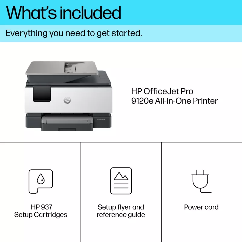 HP OfficeJet Pro 9120e kabelloser All-in-One-Farbdrucker, Instant Ink; beidseitiger Druck