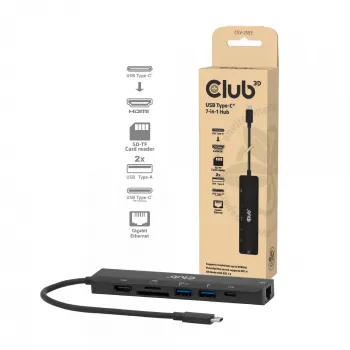CLUB3D CSV-2553 Schnittstellen-Hub USB Type-C 5000 Mbit/s Schwarz
