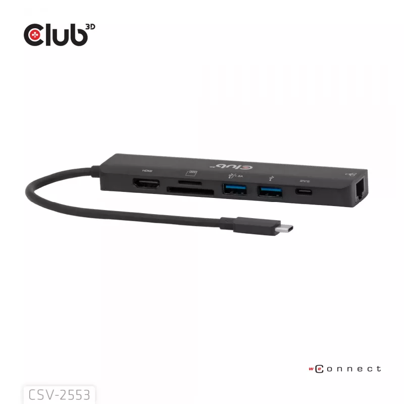 CLUB3D CSV-2553 Schnittstellen-Hub USB Type-C 5000 Mbit/s Schwarz