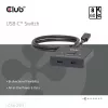 CLUB3D USB-C® bidirektionaler Video- + Daten- + PD-Umschalter, USB Type-C, 2x DisplayPort, 7680 x 4320 Pixel, Schwarz, 8K Ultra HD, 120 Hz