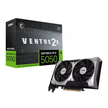 Grafikkarte MSI GeForce RTX 5050 8 GB GDDR6, PCIe 5.0, 2560 CUDA, 2602 MHz Boost, 128-Bit, 3x DP 2.1b + 1x HDMI 2.1b, 130 W, 2 Lüfter