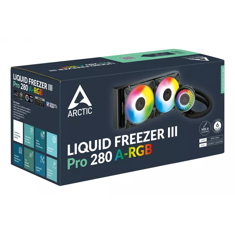 ARCTIC Liquid Freezer III Pro 280 A-RGB - Multi-kompatibler All-in-One CPU-Wasserkühler mit A-RGB