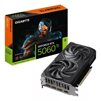 Grafikkarte GIGABYTE GeForce RTX 5060 Ti 16GB GDDR7 PCIe 5.0, 128-Bit, 28000 MHz, WINDFORCE 2X, 2-Slot, 208×120×40 mm