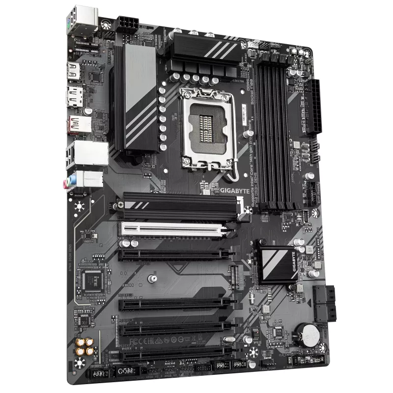 GIGABYTE B760 DS3H GEN5 Mainboard - Unterstützt Intel Core 14. Gen CPUs, 8+2+1 Phasen Digital VRM, bis zu 5600 MHz DDR5, 2xPCIe 4.0 M.2, 1GbE LAN, USB 3.2 Gen 2x2