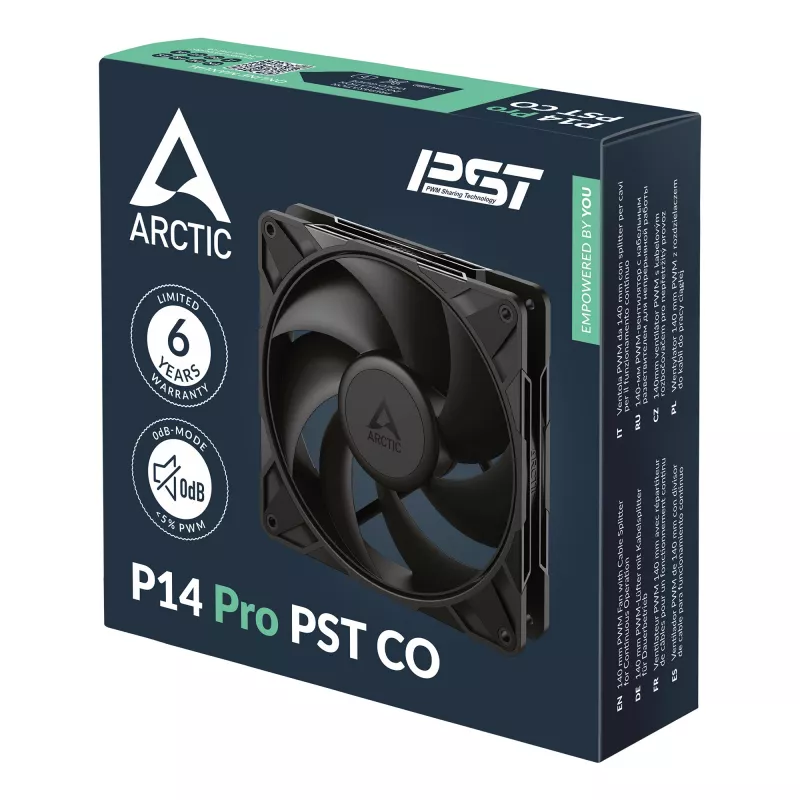 ARCTIC P14 Pro PST CO 140 mm PWM-Lüfter mit Kabelsplitter für Dauerbetrieb