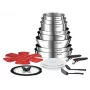 Topfset Tefal Ingenio L897SJ04 20-teilig – Edelstahl, Antihaft, inklusive 5 Bratpfannen, 3 Töpfen, Wok, 4 Deckeln