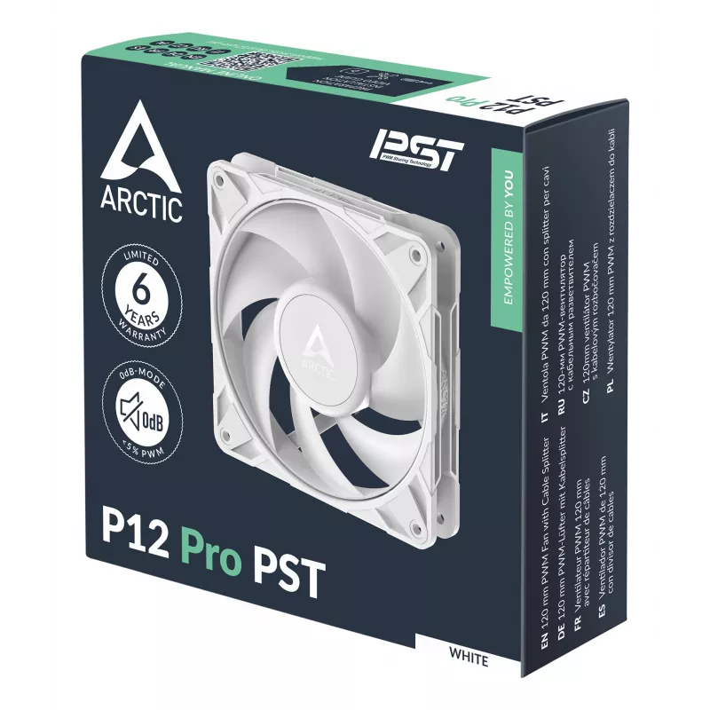 ARCTIC Freezer P12 Pro PST (Weiß) – 120-mm-PWM-Lüfter mit Kabel-Splitter