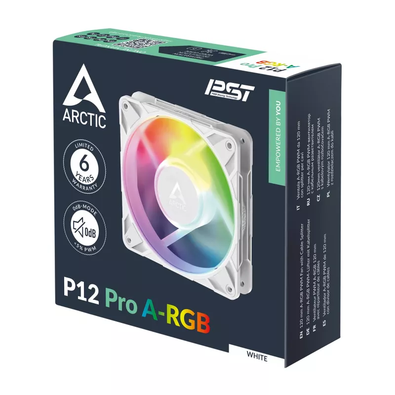 ARCTIC Freezer P12 Pro A-RGB (Weiß) - 120 mm A-RGB PWM Lüfter mit Kabel-Splitter