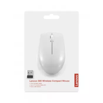 Kabellose kompakte Maus Lenovo Compact Mouse mit Batterie – beidhändig, 1000 DPI, HF-Wireless, 3 Tasten, grau