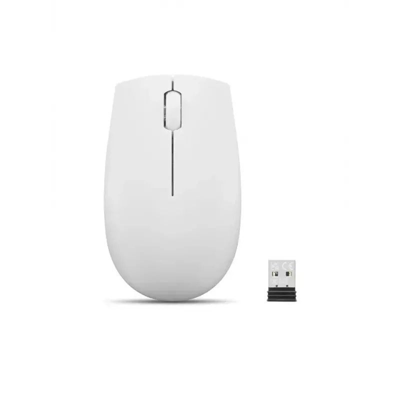 Kabellose kompakte Maus Lenovo Compact Mouse mit Batterie – beidhändig, 1000 DPI, HF-Wireless, 3 Tasten, grau