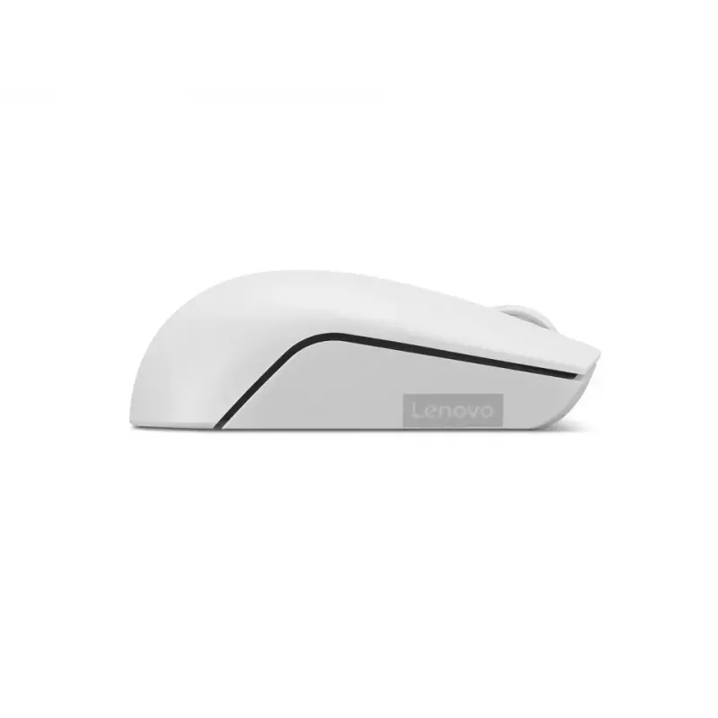 Kabellose kompakte Maus Lenovo Compact Mouse mit Batterie – beidhändig, 1000 DPI, HF-Wireless, 3 Tasten, grau