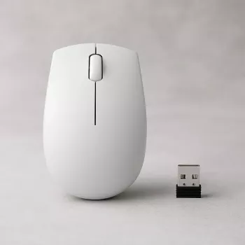 Kabellose kompakte Maus Lenovo Compact Mouse mit Batterie – beidhändig, 1000 DPI, HF-Wireless, 3 Tasten, grau