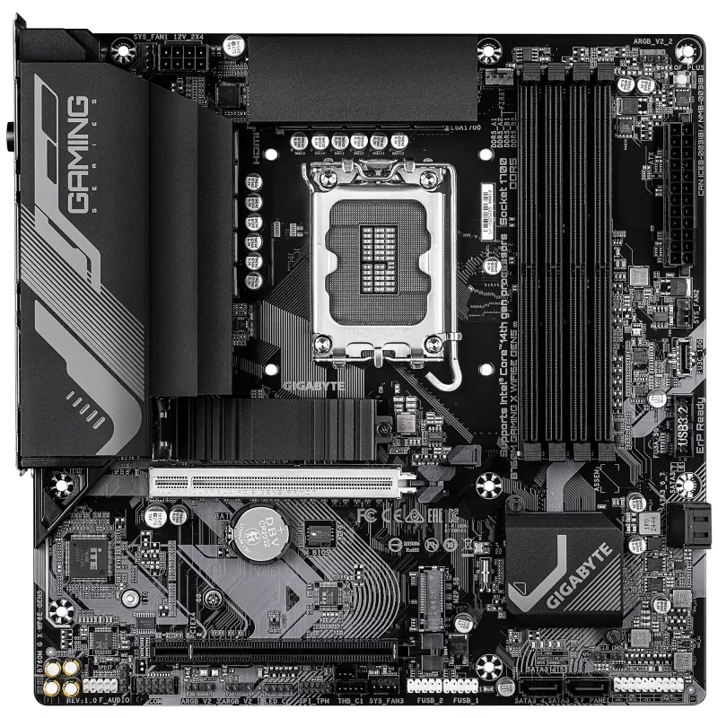 GIGABYTE B760M GAMING X WIFI6E GEN5 Micro ATX Motherboard, LGA1700, B760, DDR5 bis 5600MHz, 4 DIMM, 2x PCIe 4.0 M.2, Wi‑Fi 6E, 2.5GbE