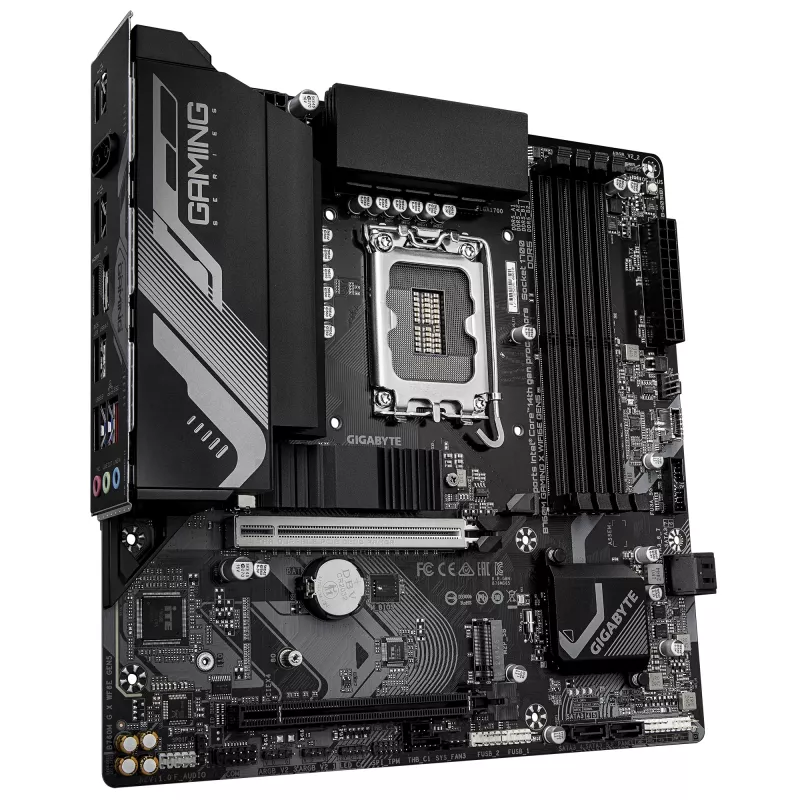 GIGABYTE B760M GAMING X WIFI6E GEN5 Micro ATX Motherboard, LGA1700, B760, DDR5 bis 5600MHz, 4 DIMM, 2x PCIe 4.0 M.2, Wi‑Fi 6E, 2.5GbE