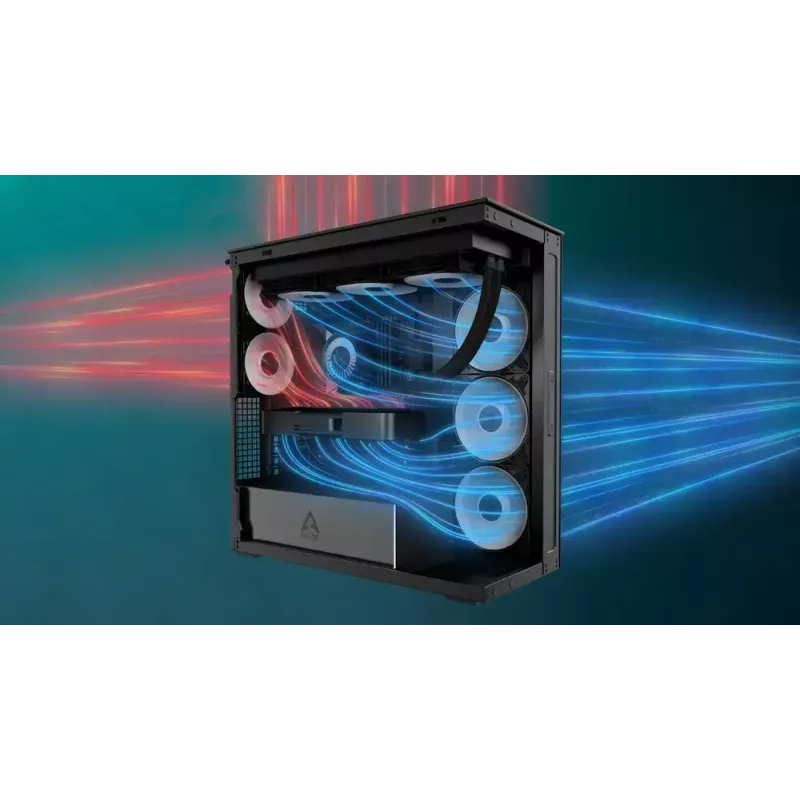 PC-Gehäuse ARCTIC Xtender (Mirror Black) Midi-Tower Schwarz