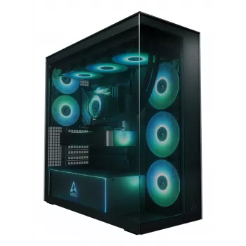 ARCTIC Xtender (Schwarz) Premium E-ATX PC-Gehäuse, Midi-Tower, PC, Schwarz, EATX, Metall, Tempered Glass, Gaming