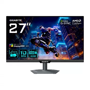 GIGABYTE M27UP 27” 4K UHD Gaming-Monitor - Dual Mode (4K 160Hz oder FHD 320Hz), 3840 x 2160, 1ms, 350 cd/m², FreeSync Premium, DisplayHDR400, HDMI 2.1, Displayport 1.4