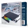 Internes DVD±RW-Laufwerk Gembird DVD-USB-031 — USB Type-C, 24x CD / 8x DVD, Frontlader, schwarz, 140×18×140 mm