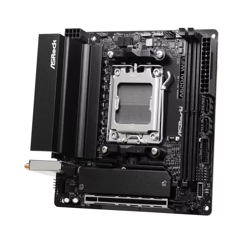 ASRock Motherboard A620AI Wi-Fi AM5 AMD A620A 2 X DDR5 1 X HDMI 2.1 Tmds/frl 8g Kompatibel mITX