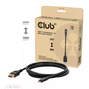 CLUB3D CAC-1563 Videokabel-Adapter 2 m USB Type-C DisplayPort Schwarz