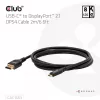 CLUB3D CAC-1563 Videokabel-Adapter 2 m USB Type-C DisplayPort Schwarz