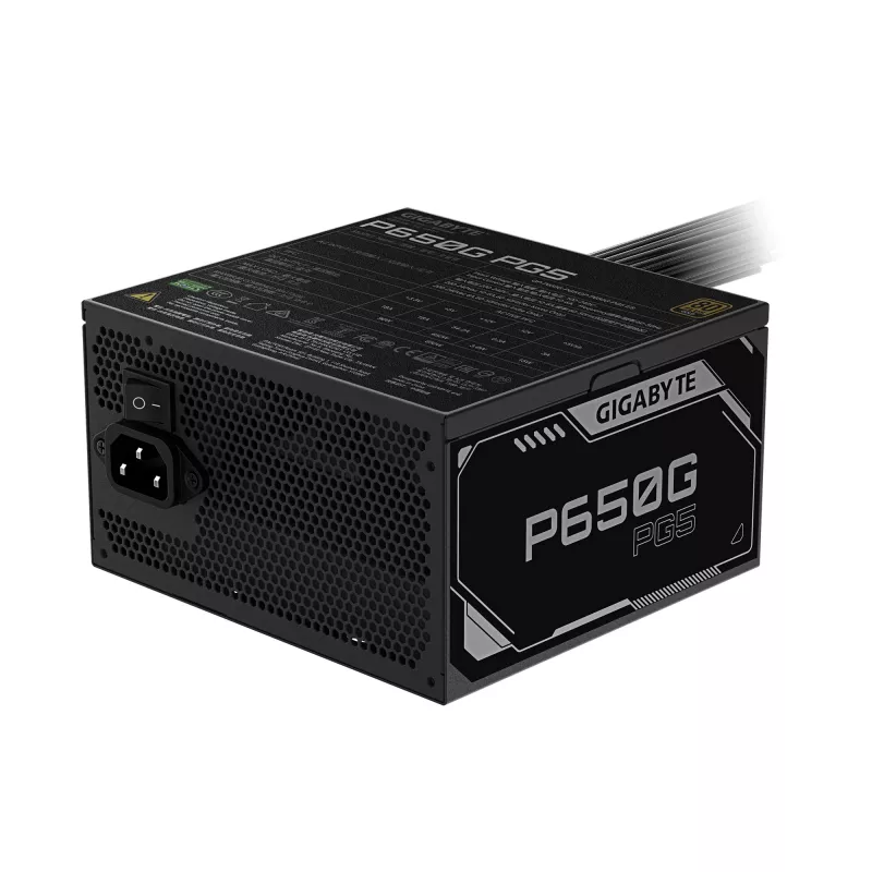 GIGABYTE P650G PCIE 5.1 Netzteil – PCIe 5.1, 80 PLUS Silver, 120mm Lüfter, ATX 3.1 kompatibel, EU-Stecker