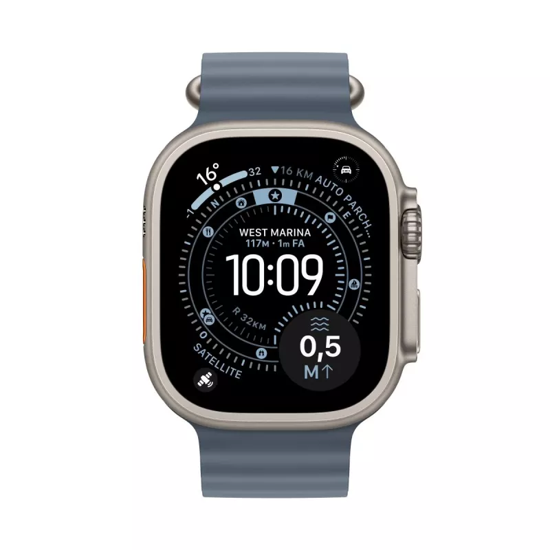 APPLE Watch Ultra 3 (2025) LTE 49mm Titangehäuse mit Ocean Band - Blau