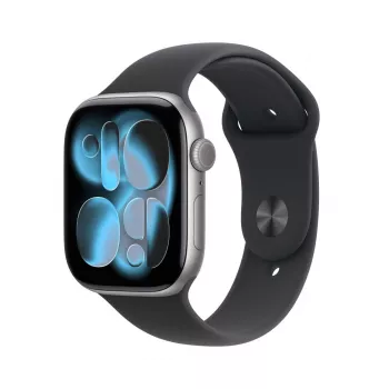 APPLE Watch Series 11 (2025) GPS 46mm Space Grey Aluminium Gehäuse mit Sportarmband M/L - Schwarz
