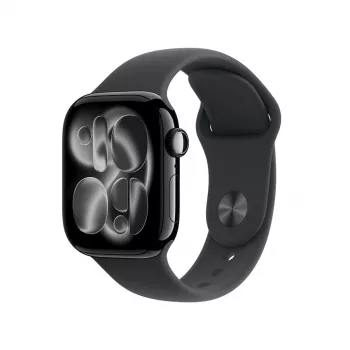APPLE Watch Series 11 GPS + Cellular 42mm Jet Black Aluminium Gehäuse mit schwarzem Sportarmband S/M