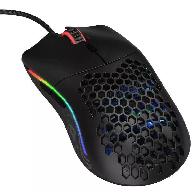 Glorious Gaming Glorious Model O Maus Regular (Schwarz), Rechtshändig, Optisch, USB Typ-A, 12000 DPI, Schwarz