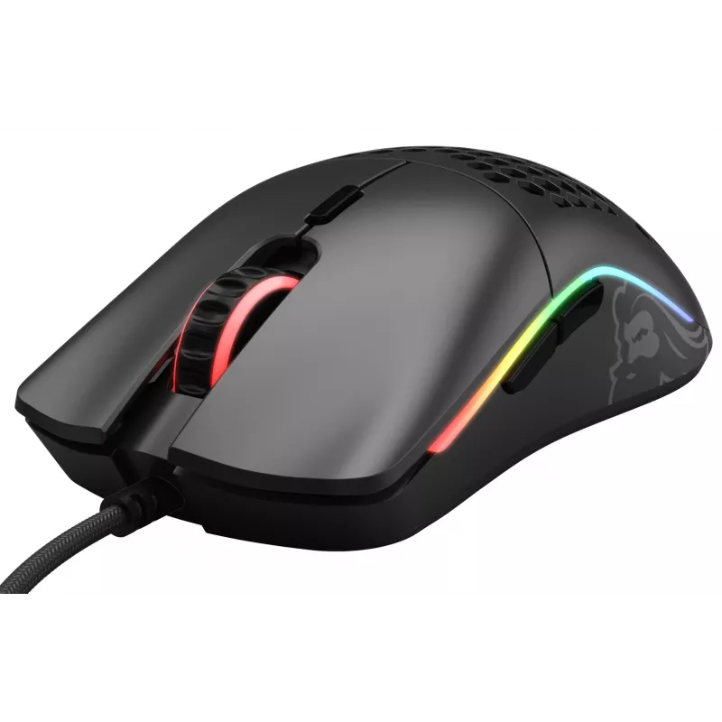 Glorious Gaming Glorious Model O Maus Regular (Schwarz), Rechtshändig, Optisch, USB Typ-A, 12000 DPI, Schwarz