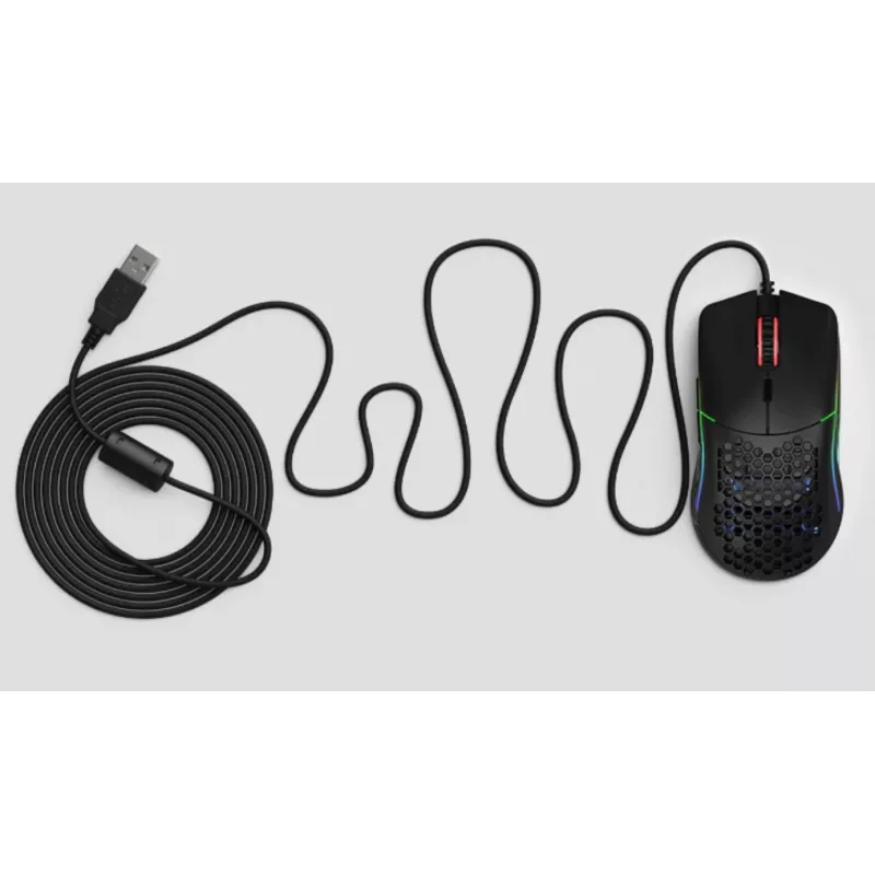 Glorious Gaming Glorious Model O Maus Regular (Schwarz), Rechtshändig, Optisch, USB Typ-A, 12000 DPI, Schwarz