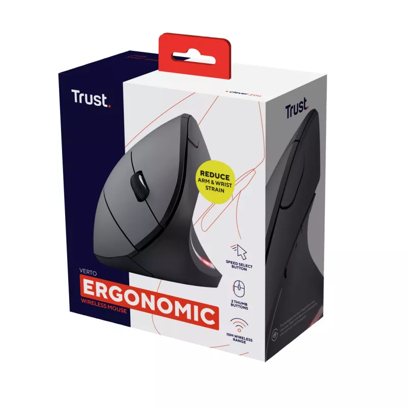 Trust Verto Maus Büro Rechtshänder RF Wireless Optisch 1600 DPI