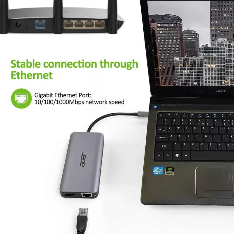 ACER 12in1 Type C Dongle Silber