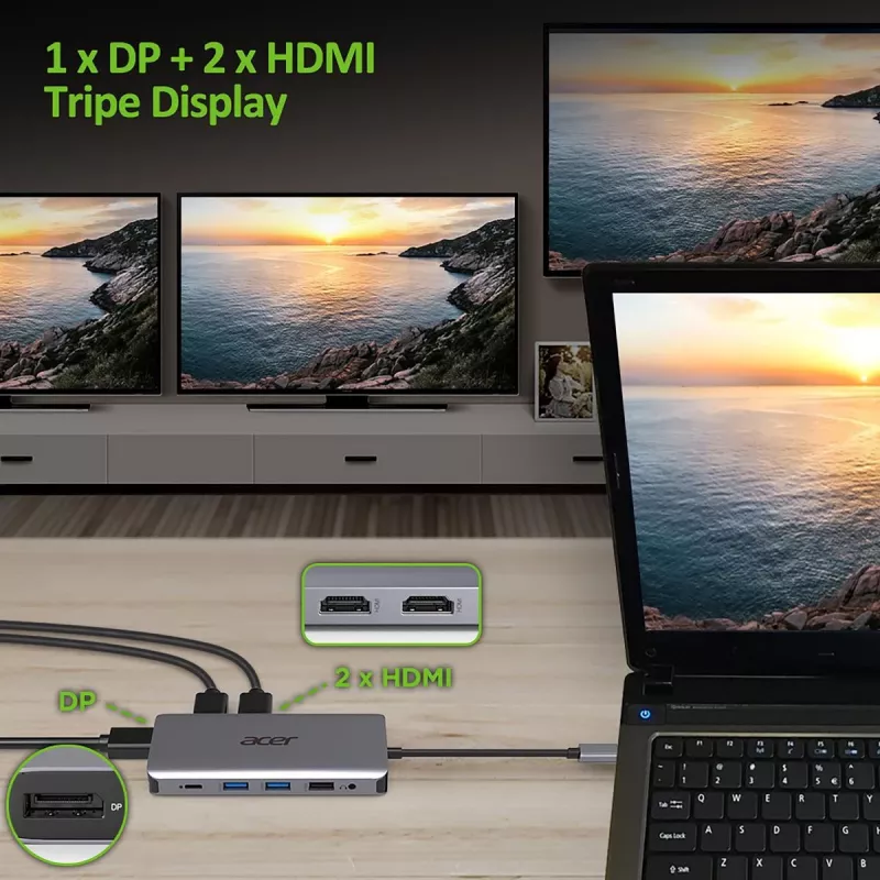 ACER 12in1 Type C Dongle Silber