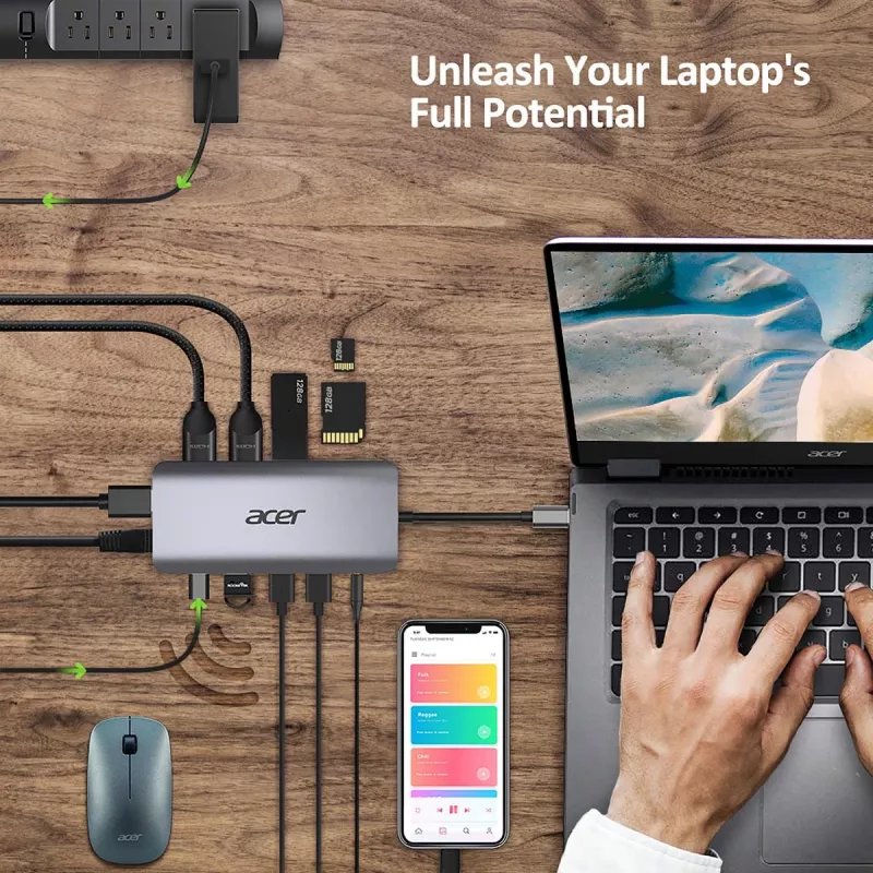 ACER 12in1 Type C Dongle Silber