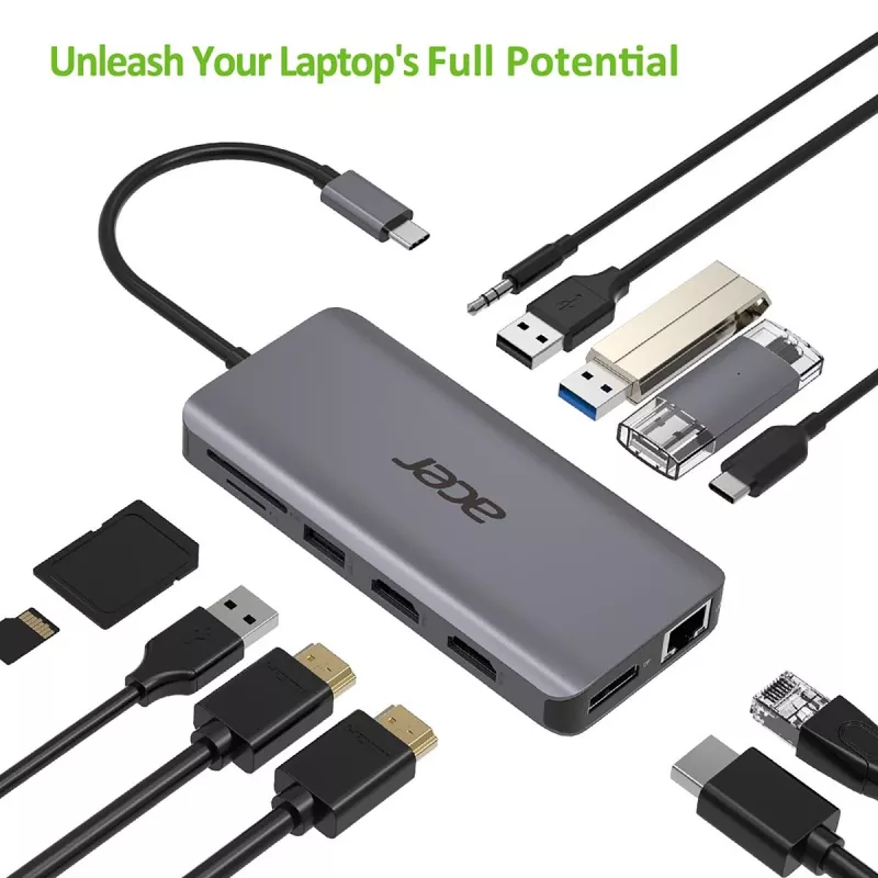 ACER 12in1 Type C Dongle Silber
