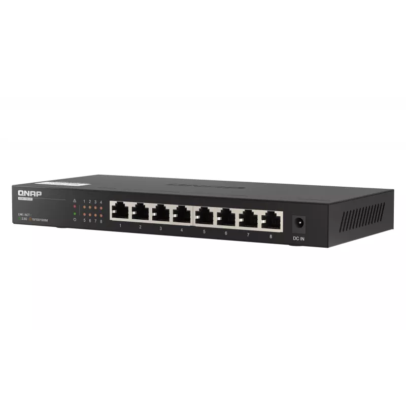 QNAP QSW-1108-8T Netzwerk-Switch Unmanaged 2.5G Ethernet (100/1000/2500) Schwarz
