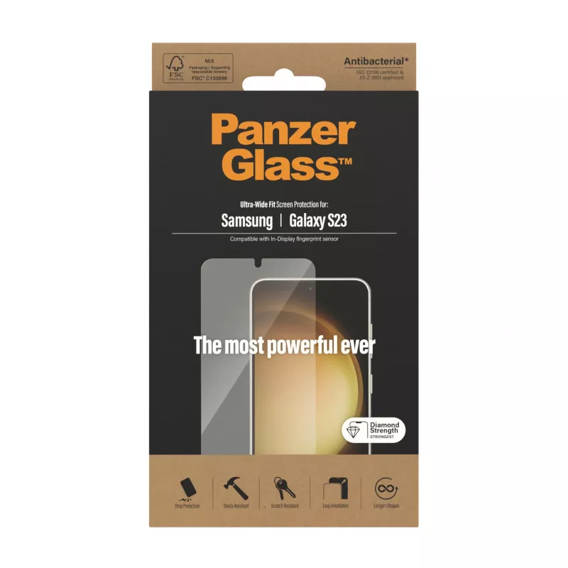 PanzerGlass ® Displayschutzfolie Samsung Galaxy S23 | Ultra-Wide Fit