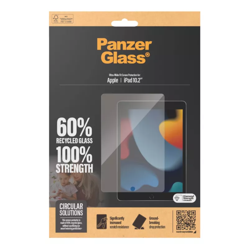PanzerGlass ® Displayschutzfolie iPad 10,2'' (2019-2021) | Ultra-Wide Fit