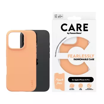 PanzerGlass CARE by modische Hülle Peachy iPhone 16 Pro Transparente Hülle