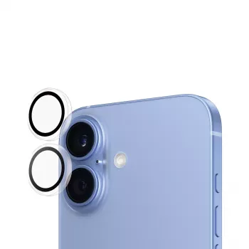 PanzerGlass ® Hoops® Kamera-Linsenschutz Transparent für iPhone 16 | 16 Plus