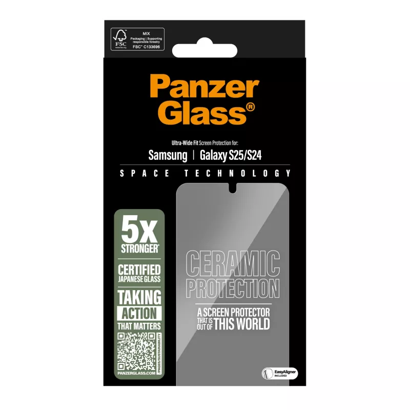 PanzerGlass ® Keramik-Displayschutz Samsung Galaxy S25 | S24 | Ultra-Wide Fit mit EasyAligner
