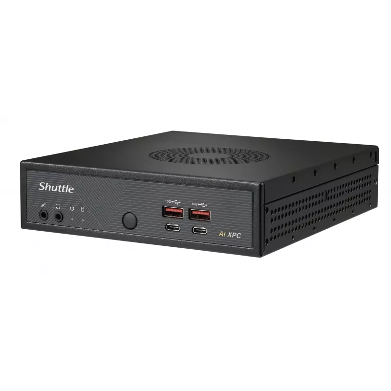 Shuttle Slim AI PC DN11H7 Intel Core Ultra 7 155H, Intel Arc Grafik, 2xHDMI, 2x DP, 4x 2.5 Gbit LAN, VESA, 24/7 Dauerbetrieb