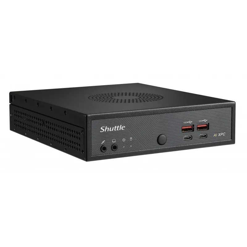 Shuttle Slim AI PC DN11H7 Intel Core Ultra 7 155H, Intel Arc Grafik, 2xHDMI, 2x DP, 4x 2.5 Gbit LAN, VESA, 24/7 Dauerbetrieb