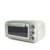 Ariete 979 Design Elektrobackofen 18 Liter, geeignet für 30 cm Pizza, 1380 W, 3 Einschubebenen, 60 Minuten Timer, Edelstahl, Pastellgrün