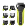 Braun Series 3 Shave&Style 300BT Elektrorasierer, Rasierer für Herren, Schwarz/Volt Green
